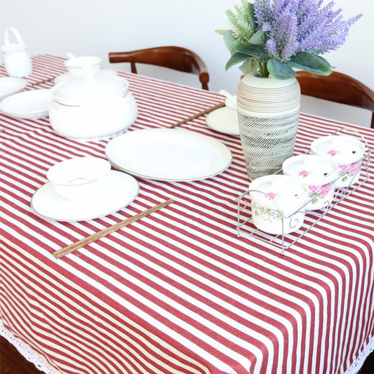 Nappe Rayée <br> Rouge et Blanche